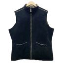 Woolrich  Black Faux Suede Shearling Vest Western Boho Outerwear Women’s Size XL Photo 3