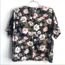 American Vintage Vintage Tropical Floral Print Short Sleeve Top Blouse Photo 2