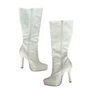 Leg Avenue Vintage Style Dancer Below the Knee White Flower Power Go Go Boots 10 Photo 1