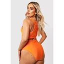 Boohoo  Orange High Waist Bikini Bottom Size 24 NEW Photo 3