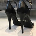 Boohoo BLACK LEATHER MINIMAL PLATFORM HEELS (US9) Photo 1