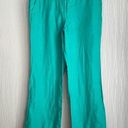 The Loft  Ann Taylor Marisa 10P Teal Linen Relaxed Fit Dress Pants Women's Petites Photo 0