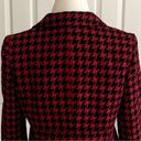 Houndstooth Semantiks Jacket Red Black  3/4 Sleeve Career Blazer Size 8 Petite Photo 5