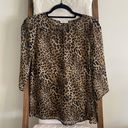 Everly NWOT  cheetah print 3/4 sleeve chiffon blouse Photo 0