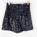 ZARA NWT  Velvet Sequin High Waist Pleat Front Shorts XS Black Photo 1