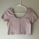 Aura Purple Seemless Cropped Tee Shirt Photo 0