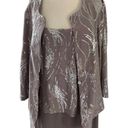 Alex Evenings  Women Size 18 2pc Set Gray Party Dress Sequin Formal 21-934 Photo 2