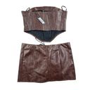 Pretty Little Thing  - Shape Textured Faux Leather Mini Skirt & Matching Corset Photo 2