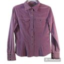 Caslon  Purple Velvet Western Rodeo Button Front Shirt Size Small Photo 0