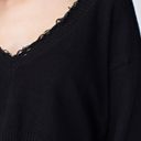 Brooklyn Karma Frayed V Neck Sweater Photo 3