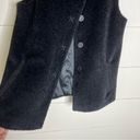 Eileen Fisher  Black Button Front Suri Alpaca Wool Fuzzy Sleeveless Vest Photo 3