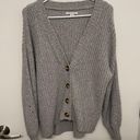 American Eagle Oversized Chunky Knit Grey Cardigan Photo 0