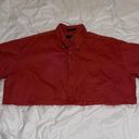 Oleg Cassini  Burnt Sienna Cropped Button Down Shirt Photo 0