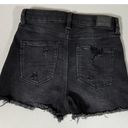 American Eagle Black ‘Super Stretch’ Stone-Washed High-Rise Denim Jean Shorts Bottoms Size 2 🖤 Photo 1