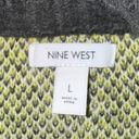 Nine West  fuzzy, mock turtleneck sweater in yellow & gray plaid size large Photo 9