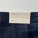 American Eagle New  Plaid Pleated Skirt Navy Blue Size 14 Photo 12