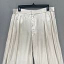 Free People  Pants Womens Large Cream Ivory Satin Wide Leg Trouser Silky Boho Photo 1