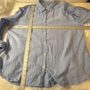 Orvis  Blue Linen Blend Casual Womens Button Down Shirt XXL Collared Roll Sleeve Photo 8