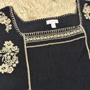 Garnet Hill  embroidered square neck blouse Size 2 Photo 3