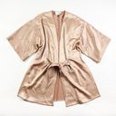 Halston Heritage  Satin Kimono Open Front Tie Waist Multi Needle Band Cardigan Photo 0