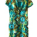 Etcetera  Womens Size 10 Blue Green Brown Boho Print Sheath Cocktail Career Dress Photo 0