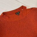 Dee Elly  Cold Shoulder Sweater Orange Cut Out Crew Neck Slit Pullover Size S Photo 2