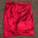 Windsor Red  2 Piece satin mini skirt and crop top set Photo 1