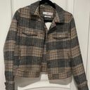 Mango Plaid Cropped Shacket Jacket Photo 0