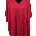 J.Jill  Bordeaux Cranberry Merino Wool Blend Poncho Sweater One Size Photo 0