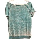 Sweater Project  Light Aqua Blue Aztec Short Sleeve Oversized Blouse Size XL Photo 4