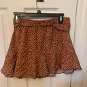 American Eagle Rust Leopard Belted Skirt Photo 4