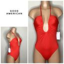 Good American New.  red plunging neck one piece. Medium. Retails $130 Photo 1