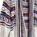 Harper Haptics Holly  Boho Multicolored Fringe Knit Long Cardigan Sweater Photo 3