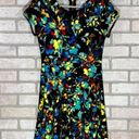 Parker  Bold Floral Print Short Sleeve Fit and Flare Dress Size S Photo 1