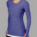 Lululemon  Run:Dash Static Long Sleeve Wish Blue Ruffled Back Workout Top Size 6 Photo 2