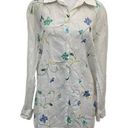 Allison Taylor  100% Linen Embroidered Floral Colorful Button Up Shirt size Large Photo 0