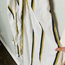 SANCIA Anika White Linen Blend Striped Waist Tie Midi Dress Size Medium Photo 8