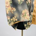 Solitaire  Faux Suede Gray Brown Floral Print Open Front Cardigan Women's Large L Photo 3