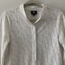 W By Worth  Womens Size Medium White Textured Stretch Button Up Blouse Photo 1