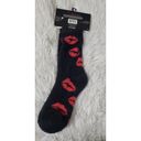 Marilyn Monroe NWT  Silky Smooth Aloe Infused Plush Striped Socks with Lips Photo 1