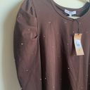 Rebecca Minkoff New!  Embellished Cropped Talia Top DARK BROWN Photo 4