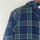 L.L. Bean Scotch Zip Up Flannel Hooded Jacket Sz M Petite Blue Photo 4