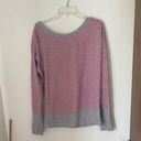 Victoria's Secret Victoria’s Secret Sport hot pink grey striped sweatshirt size medium 78% cotton Photo 4