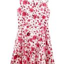 Oscar de la Renta  Pink & White Floral Stretch Cotton A-Line Dress Women’s Size 6 Photo 3