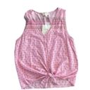 Cynthia Rowley Size Medium Pink Tie-Front Tank Top New With Tags Photo 1