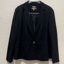 Talbots  Blazer Jacket Womens Size 18W Black Rayon Fabric Knit In Italy Photo 0