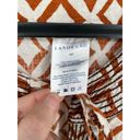 Lands'End  Sleeveless Tunic Top Sz 16P White Rust Orange Geometric Linen Shirt Photo 4