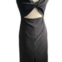 Finders Keepers  Off the Shoulder Black Cut Out Midi Dress - size 6 Photo 0