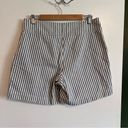 Ralph Lauren  Jean co White and blue pin stripe cotton shorts button side Size 6 Photo 2