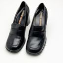 Tommy Hilfiger  Black Leather Y2K Chunky Loafer Heels, Size 8 Photo 6